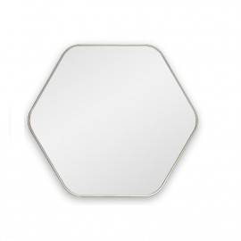 Зеркало в серебряной тонкой раме Hexagon S Silver (Хексаген)  Smal 60*54 см 